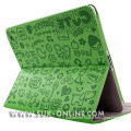 Cute Lovely Girl for New iPad 2 iPad 3 iPad 4 Flip Magnetic Leather Case with Smart Cover Stand (SIP4006)